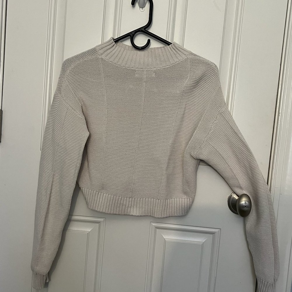 Smoky White Turtle Neck Sweater